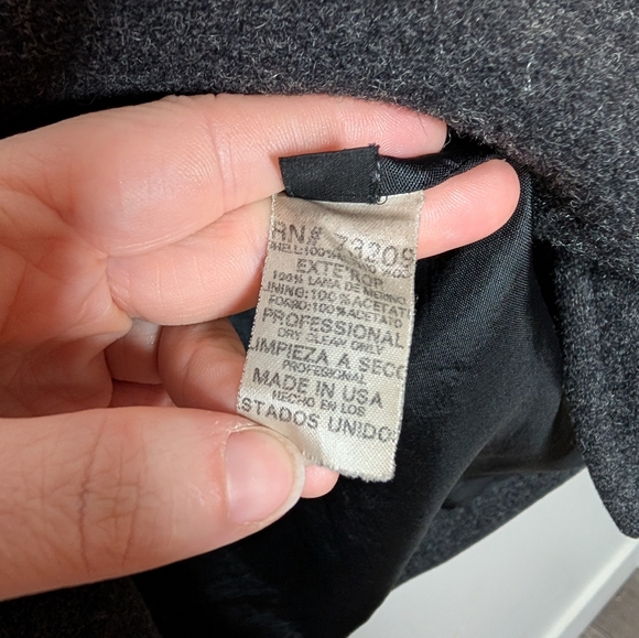 J. Percy Vintage Coat Women’s Gray Hood Merino Wool Button-Up Large - Picture 4 of 5